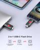 Picture of Aiibe 128GB USB C Flash Drive Dual Drive Type C + USB A 128GB USB 2.0 Drive Push-Pull USB-C Memory Stick USB C Thumb Drive for iPhone 15 Smartphone Tablet Computer