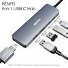 Picture of BENFEI USB C Hub 5-in-1 with 4K HDMI(Certified), 100W Power Delivery, 3 USB-A, Silicone Cable, Aluminum Case Compatible with MacBook Pro/Air, iPad Pro, iMac, iPhone 15 Pro/Pro Max, XPS, Thinkpad