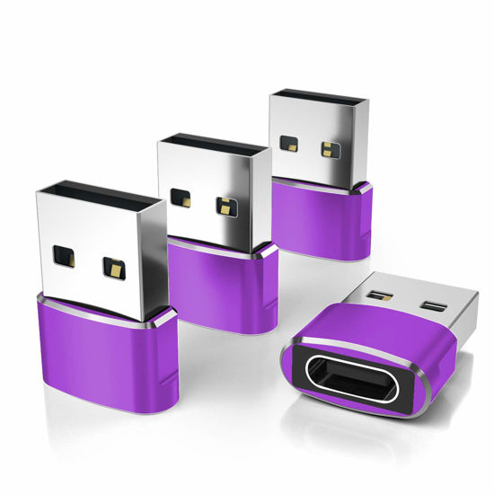 Picture of Elebase USB to USB C Adapter 4 Pack,Type C Female to USB A Male Charger Connector for Apple Watch 10,iPhone 16 15 Plus Pro Max,iPad 8 8th 9 9th 10th Air 4th 5 5th Mini 6 6th,Samsung Galaxy S24 S23 S22