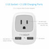 Picture of TESSAN Israel Power Adapter, Type H 3 Prong Grounded Travel Plug Adaptor with 2 USB Phone Charger 1 American Outlet for US to Israeli Palestine Jerusalem