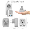 Picture of TESSAN Israel Power Adapter, Type H 3 Prong Grounded Travel Plug Adaptor with 2 USB Phone Charger 1 American Outlet for US to Israeli Palestine Jerusalem