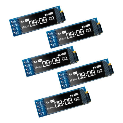 Picture of Hosyond 5 Pcs 0.91 Inch I2C OLED Display Module IIC OLED Screen DC 3.3V~5V Compatible with Arduino Raspberry PI (White Display Color)