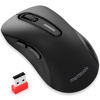 Picture of memzuoix 2.4G Wireless Mouse, 1200 DPI Computer Wireless Mouse with USB Receiver, Portable Wireless USB Mouse Battery Powered Cordless Mouse for Laptop, PC, Desktop, 5 Buttons (Matte Black)