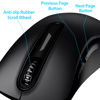 Picture of memzuoix 2.4G Wireless Mouse, 1200 DPI Computer Wireless Mouse with USB Receiver, Portable Wireless USB Mouse Battery Powered Cordless Mouse for Laptop, PC, Desktop, 5 Buttons (Matte Black)