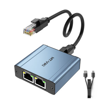 Picture of MT-VIKI Ethernet Splitter 1 to 2 High Speed 1000Mbps, Gigabit Dual RJ45 Splitter Adapter for Cat5/5e/6/7/8 Cable [2 Devices Simultaneously Networking]