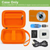 Picture of Digital Camera Case Compatible with VAHOIALD FHD 1080P/ for CAMKORY Digital Point and Shoot/for KODAK PIXPRO FZ45-BK 16MP Vlogging/for IWEUKJLO/for Nsoela, Holder for SD Card More- Orange (Box Only)