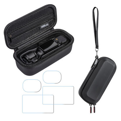 Picture of GAEKOL Osmo Pocket 3 Carrying Case, Portable PU Leather Handbag Travel Case with 2 Set Screen & Lens Protector for DJI Osmo Pocket 3 Standard Combo Accessories