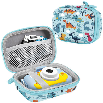 Picture of Leayjeen Kids Camera Case Compatible with OUTUVAS/Goopow/Mgaolo/HOOMOON/Kids Camera Toys and Kids Digital Video Camcorder Camera,Best Easter Birthday Festival Gift -Light Blue Dinosaur(Case Only)