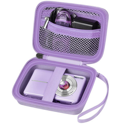 Picture of Case Compatible with VAHOIALD FHD 1080P Digital Camera/for CAMKORY Digital Point and Shoot/for KODAK PIXPRO FZ45-BK 16MP Vlogging/for IWEUKJLO/for Nsoela, Holder for SD Card More (Purple)