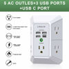 Picture of Wall Charger, Surge Protector, QINLIANF 5 Outlet Extender with 4 USB Charging Ports (4.8A Total) 3-Sided 1680J Power Strip Multi Plug Adapter Spaced for Home Travel Office (3U1C)