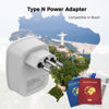 Picture of TESSAN Brazil Power Adapter Travel Plug, 3 in 1 USA Outlet Adapter with 2 USB Charging Ports and US Grounded Input for USA to Brazil, Type N