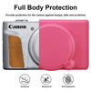 Picture of BOVKE Silicone Camera Case for Canon PowerShot SX740/ SX730 Digital Camera, SX740 Camera Soft Case Cover Rubber Camera Sleeve with Removable Lens Cover, Peach Pink