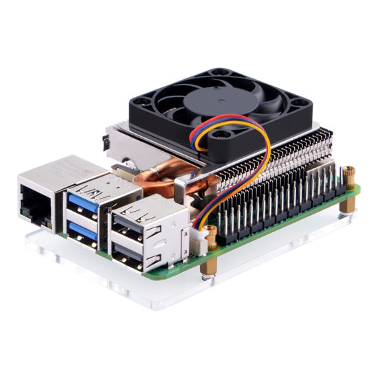 Picture of GeeekPi Ultra Thin ICE Tower Cooler for Raspberry Pi 5, Aluminum Heatsink with 40x40x5mm Cooling Fan for Raspberry Pi 5