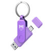 Picture of MOSDART 128GB USB C Dual Flash Drive Speed Up to 150MB/s with Keychain - 2 in 1 OTG USB 3.1 Type-C Thumb Drive Memory Stick for USB-C Android Phones, iPhone 15, MacBook, iPad, Computers, etc. Purple