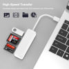 Picture of 4-in-1 Lightning to SD Card Reader for iPhone, USB OTG Adapter & SD/TF/MS Memory Card Reader for iPhone, Support SD/TF/MS Cards Trail Camera Viewer for iPhone 14 13 12 11 XS XR X 8 iPad, Plug and Play