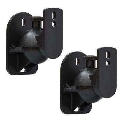 Picture of Bealuffe Speaker Wall Mount Brackets, Universal Mount for Surround Sound Speakers, Satellite Speaker Wall Mounting Brackets for Home Theater 2 Pack