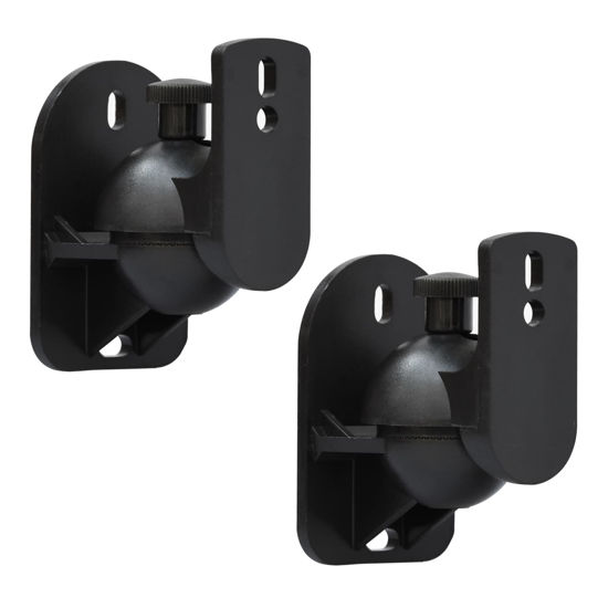 Picture of Bealuffe Speaker Wall Mount Brackets, Universal Mount for Surround Sound Speakers, Satellite Speaker Wall Mounting Brackets for Home Theater 2 Pack