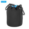 Picture of PATIKIL Camera Lens Bag, 2 Pcs 3.5" IDx5.5 H Drawstring Lens Pouch with Thick Protective Neoprene, Lens Case for DSLR Camera Lens, Water Coffee Cups, Black, Blue