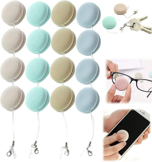 Picture of Macaron Mobile Phone Screen Cleaning,EffectivelyMobile Phone Screen Wipe Cleaning,Macaron Portable Keychain for Mobile Computer Electronic Devices Phone Screen Cleaner. (16pcs)