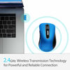 Picture of memzuoix 2.4G Portable Wireless Mouse, 1200 DPI Mobile Optical Cordless Mice with USB Receiver for Computer, Laptop, PC, Desktop, MacBook, 5 Buttons, Blue