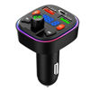 Picture of QQH Bluetooth FM Transmitter: Car Adapter Featuring Dual USB Charging, MP3 Player, Hands-Free Calling, and 7-Color LED Backlit Light - The Best Car Charger with TF Card & USB Disk Support