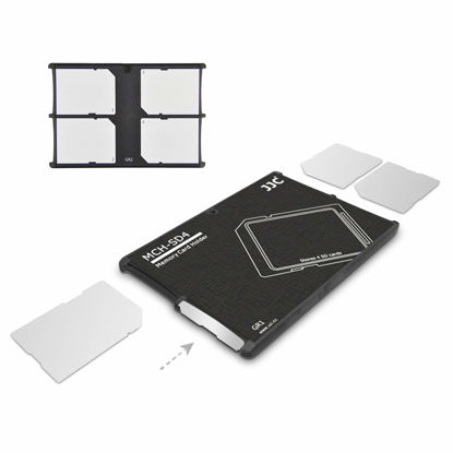 Picture of 4 Slots SD Card Holder Case, SD Card Case Organizer Slim Ultra-Thin, Credit Card Size Lightweight Portable SD SDHC SDXC Memory Card Carrying Case