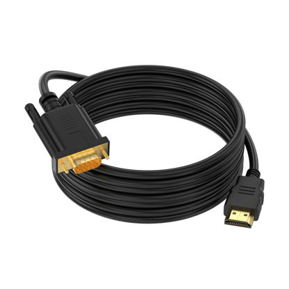 Picture of Jozzai HDMI to VGA Cable 3.3 Feet （Male to Male） 1080P HD Video Cord Compatible for Computer, Desktop, Monitor, Projector, HDTV (NOT Bidirectional)