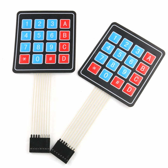 Picture of E-outstanding 4x4 Keypad 2PCS 16 Key Self Adhesive Membrane Matrix Switch Keyboard for Prototyping PIC AVR