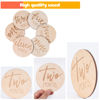 Picture of AMOR PRESENT 6PCS Monthly Milestone Marker Discs, Wooden Baby Monthly Cards Double Sided Photo Props for Boys Girls Gifts