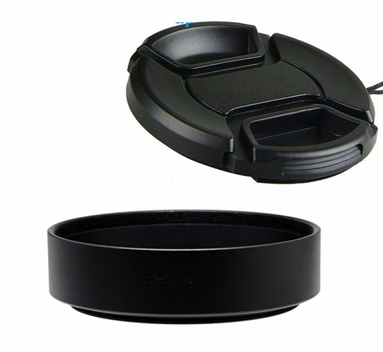 Picture of Fotasy Metal 62mm Lens Hood, 62 mm Lense Hood for Canon Fuji Leica Leitz Nikon Olympus Panasonic Pentax Sony Lens, 62mm Screw-in Hood Shade