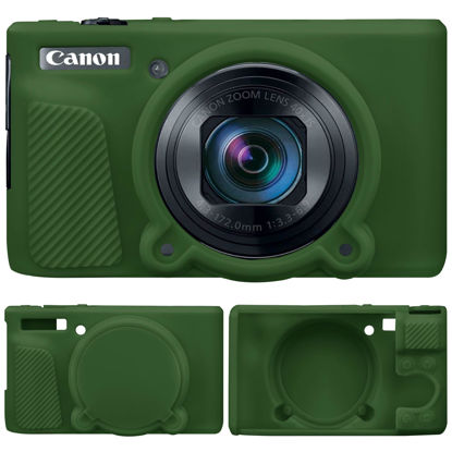 Picture of Supmay Camera Case for Canon PowerShot SX740/ SX730 Digital Camera, Soft Silicone Protective Bag Removable Lens Cover, Silicone Cover Rubber Soft Camera Case, Green