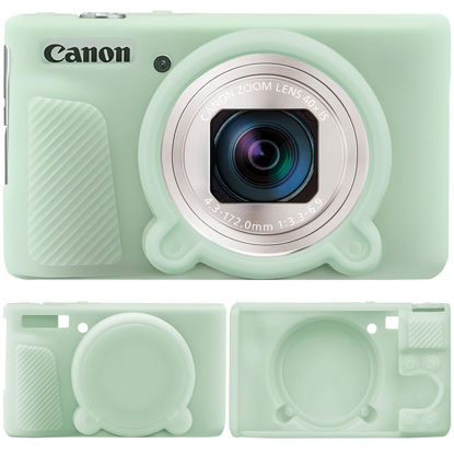 Picture of Supmay Camera Case for Canon PowerShot SX740/ SX730 Digital Camera, Soft Silicone Protective Bag Removable Lens Cover, Silicone Cover Rubber Soft Camera Case, Jelly Green