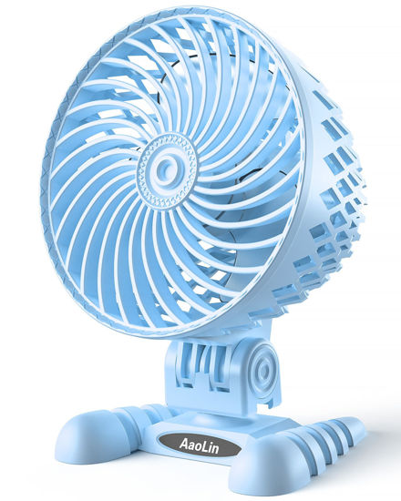 Picture of AaoLin USB Desk Fan, Table Fan with CVT Variable Speeds, Quiet Portable, Desktop Mini Personal Fan for Room, Home, Office Blue