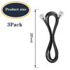 Picture of Ubramac 3Pack Phone Telephone Extension Cord 6 inch Cable Line with Standard RJ11 6P4C Plugs for Landline Phone and Fax (3, Black, 2FT)