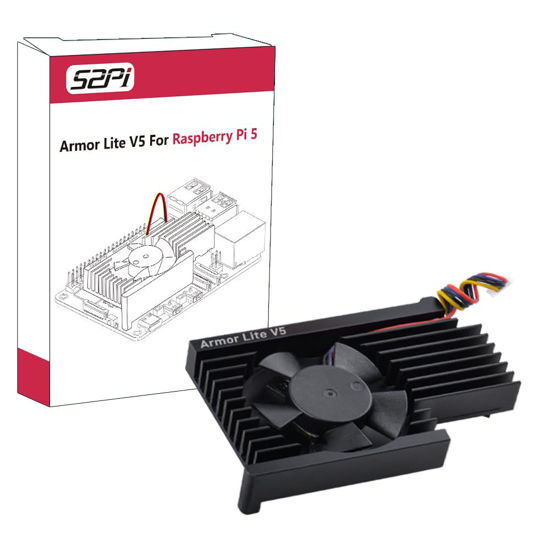 Picture of GeeekPi Active Cooler for Raspberry Pi 5, Armor Lite V5 Cooler for Raspberry Pi 5, Aluminum Heatsink and Cooling Fan for Raspberry Pi 5 4GB/8GB