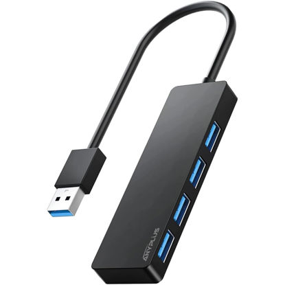 Picture of ANYPLUS USB 3.0 Hub, 4 Port USB Hub Splitter,Portable USB Adapter Mini Multiport Expander for Desktop, Laptop, Xbox, Flash Drive, HDD, Console, Printer, PC, Keyboards, HP, Dell【0.85 ft】