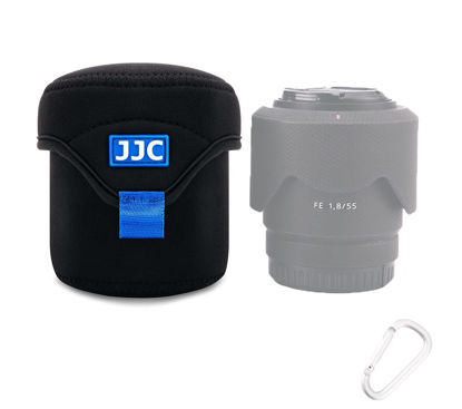 Picture of JJC Water Resistant Neoprene Camera Lens Pouch Case, Fold-Over Lens Bag for Mirrorless Lenses Up to 3.1 x 3.1 (D X H) for Sony FE 50mm f/1.8, Canon RF 35mm f/1.8, Fujifilm XF 23mm f/1.4 etc.