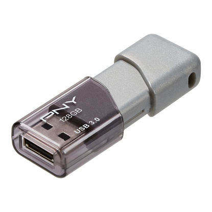 Picture of PNY 128GB Turbo Attaché 3 USB 3.0 Flash Drive, Grey, P-FD128TBOP-GE, 100MB/s, Light-Weight Durable - Data Storage and Transfer