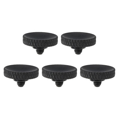 Picture of PATIKIL Camera Shutter Button, 5 Pack Soft Shutter Release Button Pure Copper Camera Button Knurled Suitable for DSLR/SLR Camera, Matte Black