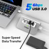 Picture of USB 3.0 Hub,Aluminum 4 Port USB Data Hub 3.0 Multi USB Port Expander Dongle USB Extension Multiport Adapter with 3.3ft Cable USB Splitter for Laptop, PC/Xbox/Flash Drive/Printer/Camera/Keyborad/Mouse