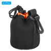 Picture of PATIKIL Camera Lens Bag, 2 Pcs 3.1" IDx3.9 H Drawstring Lens Pouch with Thick Protective Neoprene, Lens Case for DSLR Camera Lens, Water Coffee Cups, Black, Orange