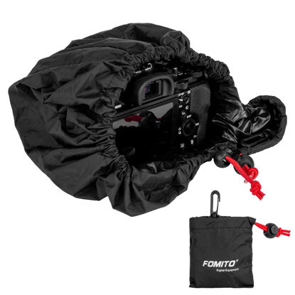 Picture of FOMITO Camera Rain Cover Coat Storage Bag Protector Rainproof Waterproof for Canon Nikon Sony