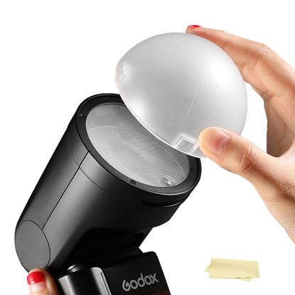 Picture of Godox AK-R11 Dome Diffuser for Godox V1 Flash Series/AD100Pro, Use with Godox H200R Round Flash Head for AD200/AD200Pro Monolight, Use with Godox S-R1 Adapter for V860II/V850II/TT685/TT600 Speedlite