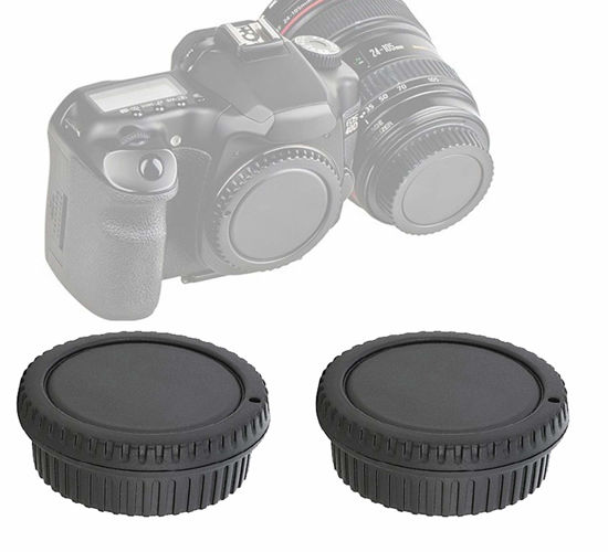 Picture of ( 2 Packs) Fotasy Rear Lens Cover Camera Body Cap for Canon EOS DSLR Camera Lenses, Canon EF/ Efs Lens Rear Cap Body Cap