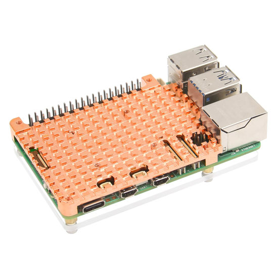 Picture of Geekworm Copper Heatsink Cooler with Acrylic Plate for Raspberry Pi 5 (H502)