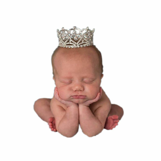 Picture of Infant Baby Girl Boy Crown Photo Shoots Headband for Newborn Crystal Princess Party Headwear Photography Props