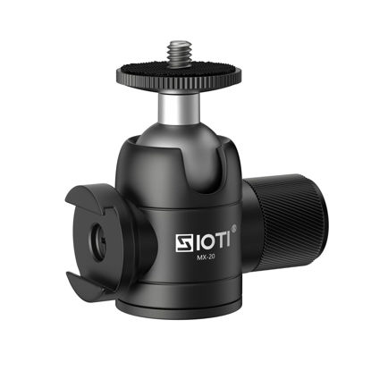 Picture of SIOTI Tripod Mini Ball Head, with Cold Shoe Mount, Panoramic 360° Vertical Pan 90°, Compatible with Digital Camera/Compact DSLR/Cell Phone/Monopod/Light Stand/Action Camera etc.