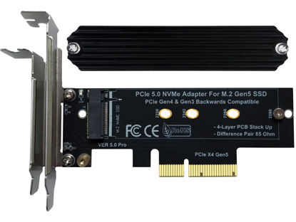 Picture of Bejavr PCIe 5.0 M.2 NVMe Adapter Expansion Card for PCIe5 Gen5 SSD, Backward Compatible with PCIe 4.0/3.0/2.0 and Gen4/Gen3. (X4)