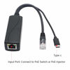 Picture of ANVISION 2-Pack 5V PoE Splitter, USB Type C, 48V to 5V 2.4A, IEEE 802.3af Compliant, 10/100Mbps