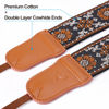 Picture of Padwa Lifestyle Camera Strap - 2" Wide Double Layer Cowhide Head Cotton Strap,Vintage Jacquard Embroidery Universal Neck & Shoulder Camera Straps for Photographers and All DSLR Cameras (Brown flower)